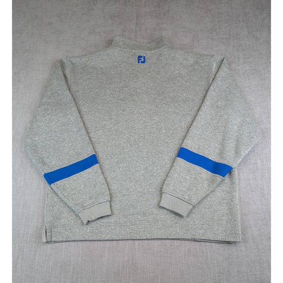Footjoy Sweater Mens XL Gray Blue Quarter Zip Knit Pullover Performance Ribbed - Picture 3 of 7